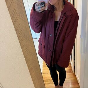 Gallery Rust Red Puffer Jacket, Sz S